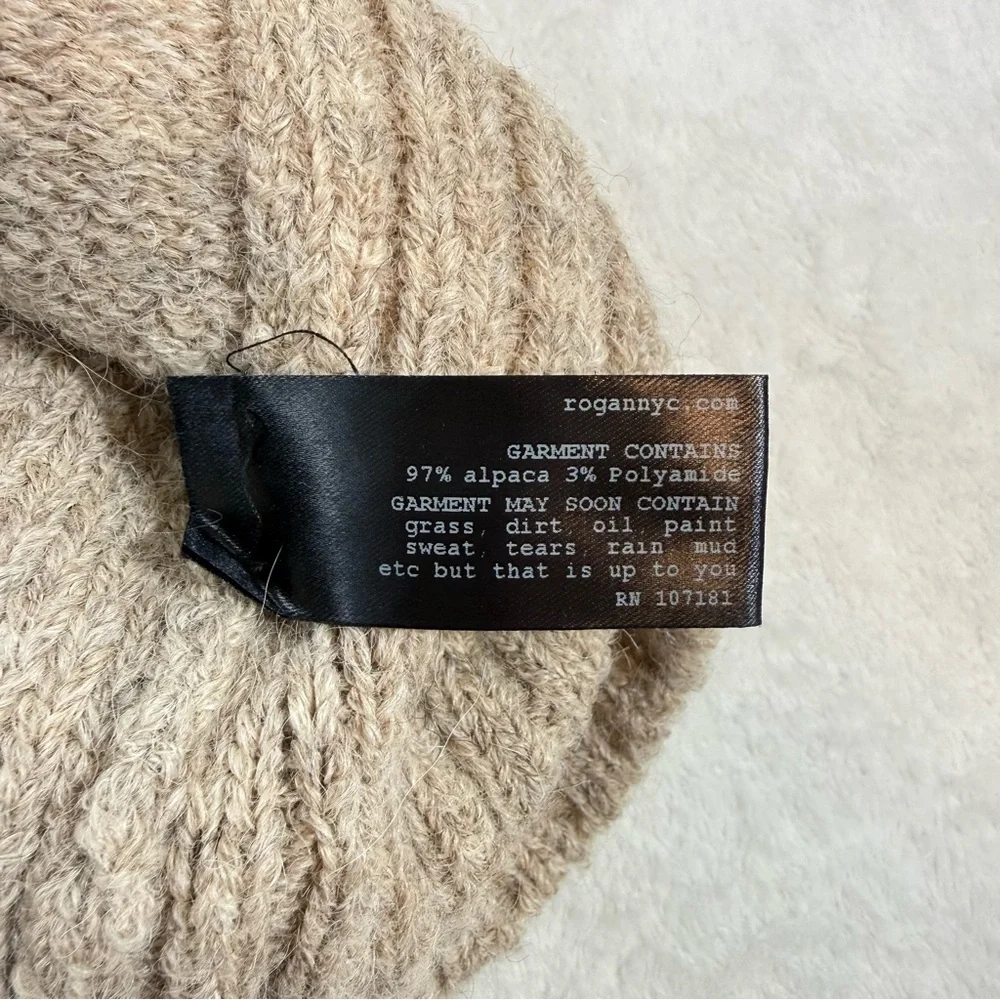 Rogan NYC Alpaca Blend Shawl Collar Sweater Mens XL Made In Peru Huckberry Beige
